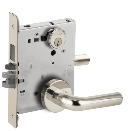 Storeroom Mortise Lock With Deadbolt, 02A Design,  Bright Chrome
